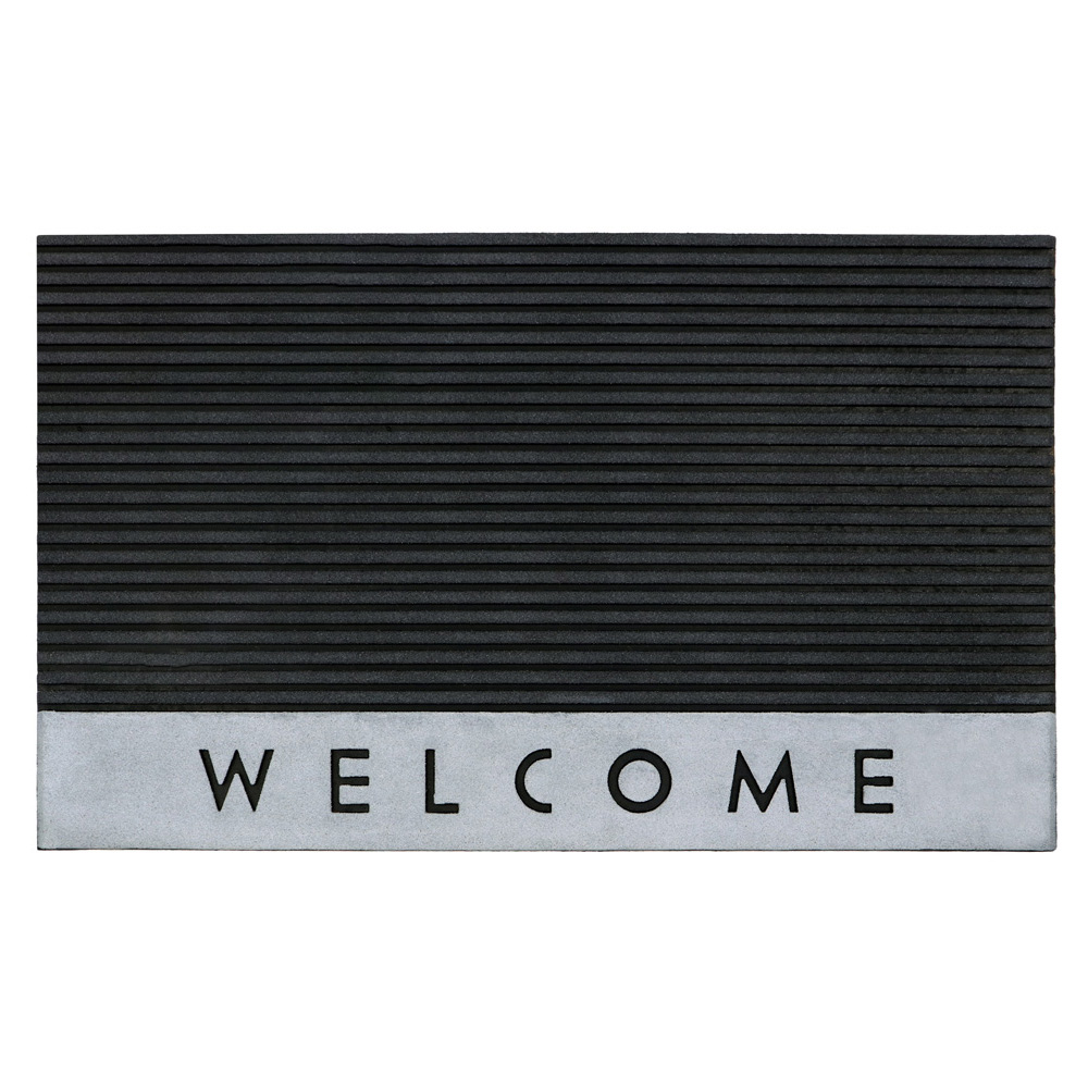 JVL Quartz Welcome Rubber Doormat 45 x 75cm Image 1