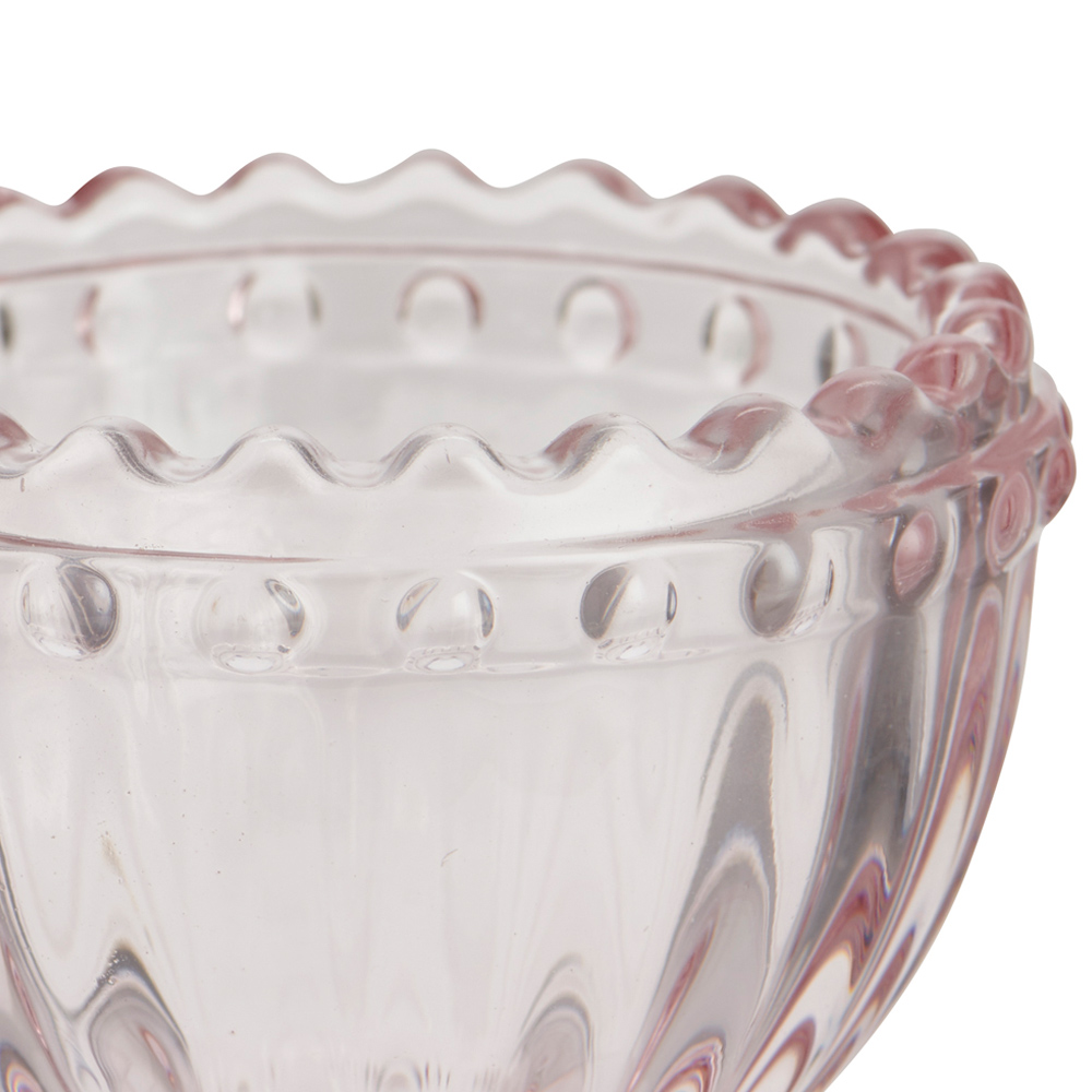 Wilko Embossed Glass Egg Cup Pink Image 2