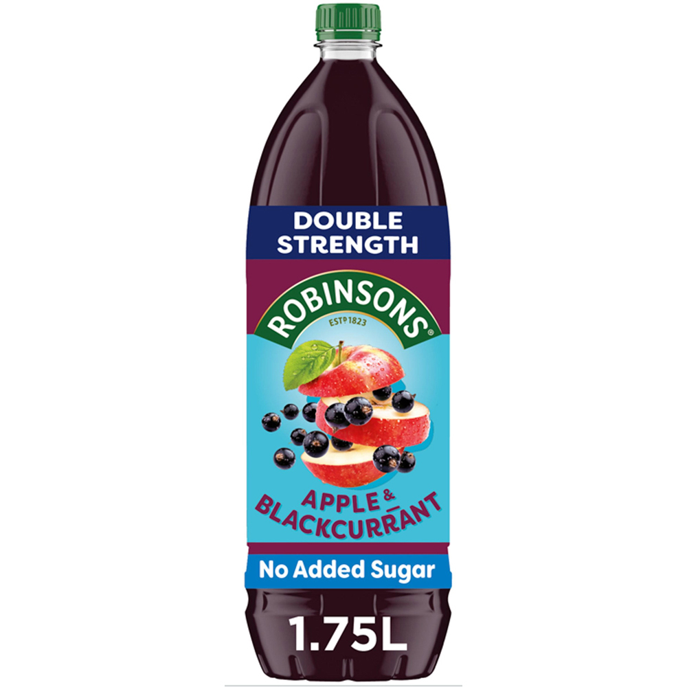 Robinsons Apple and Blackcurrant Double Strength No Added Sugar 1.75L Image 1