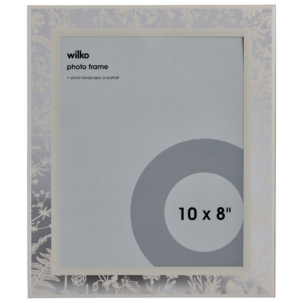 Wilko Glass Botanical Cream Photo Frame 10 x 8inch Image 1