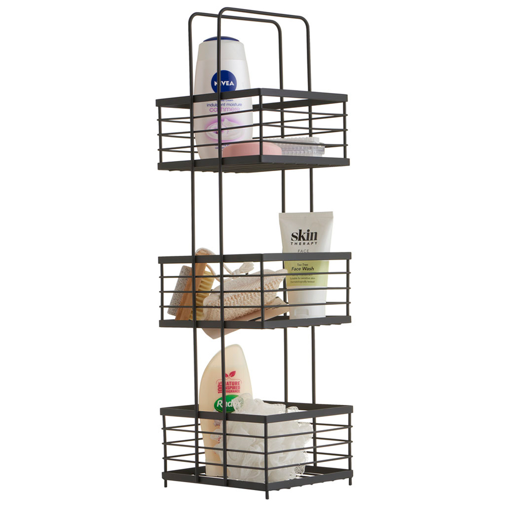 Wilko Matt Black 3 Tier Storage Caddy Wilko