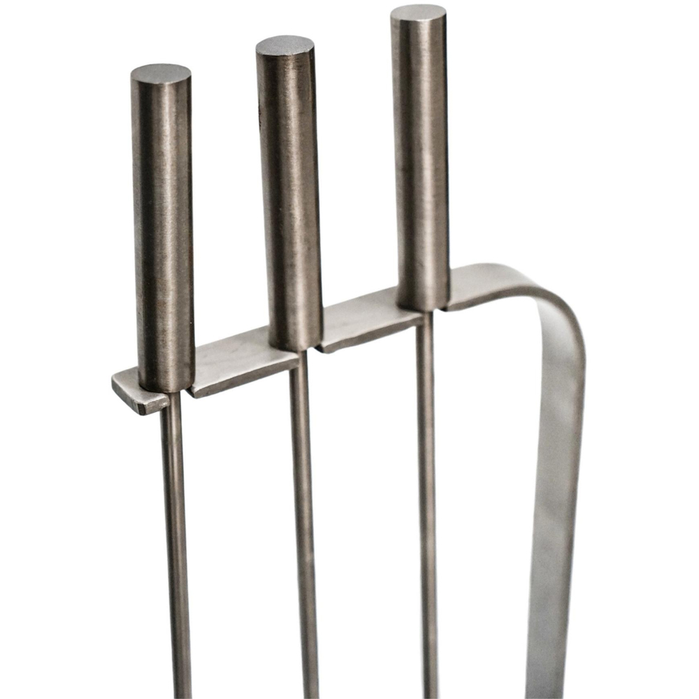 Ivyline 3 Piece Pewter Fireside Companion Set Image 3