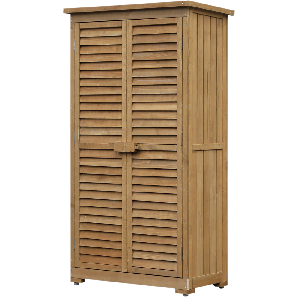 Outsunny 2.6 x 1.3ft Wooden Shed Image 1
