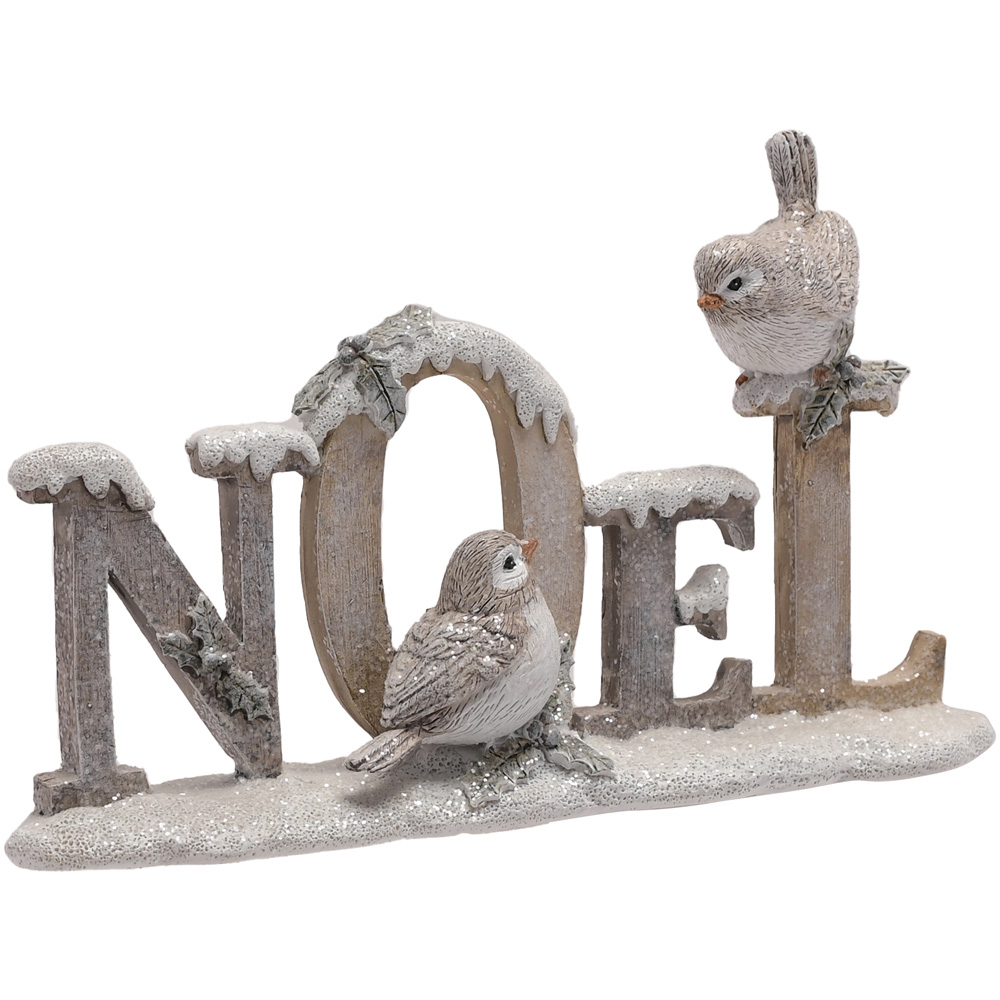 The Christmas Gift Co White Noel Slogan Figurine Image 1