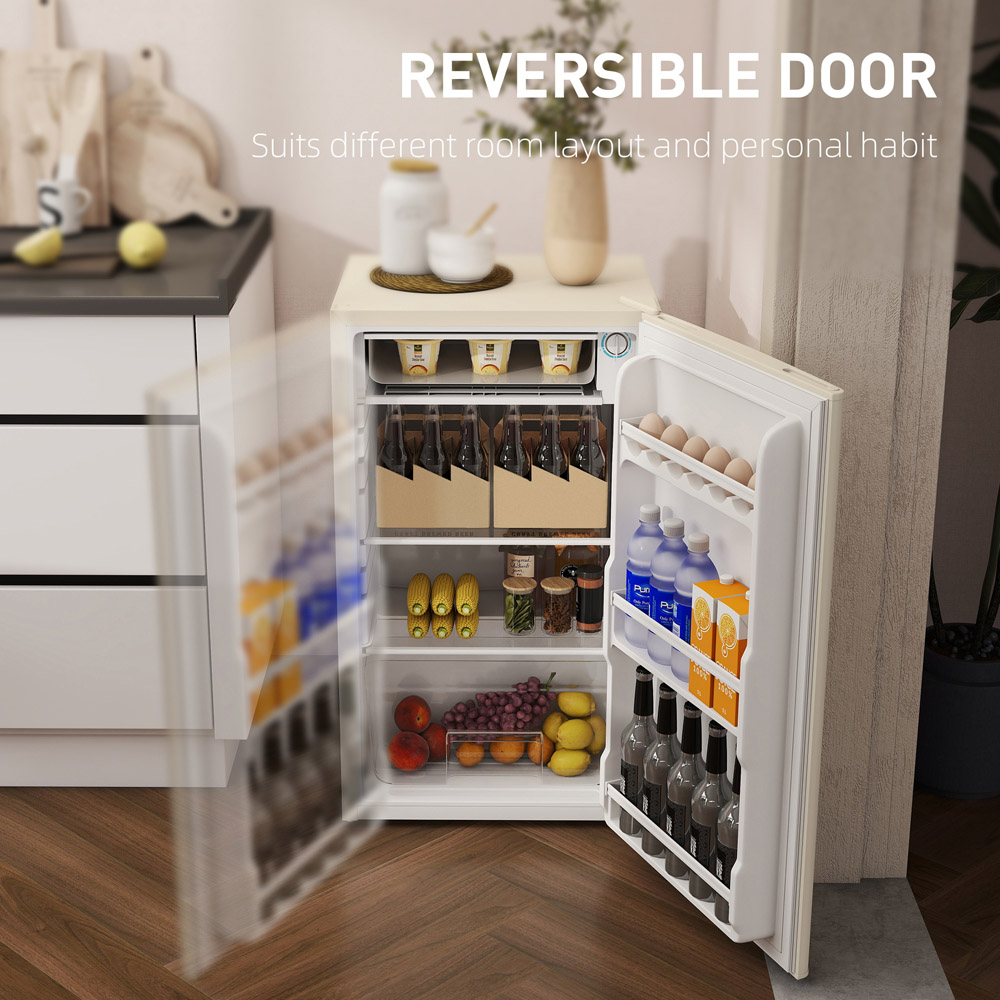 HOMCOM 800-129V70BG Beige 91L Freestanding Under Counter Fridge Image 7