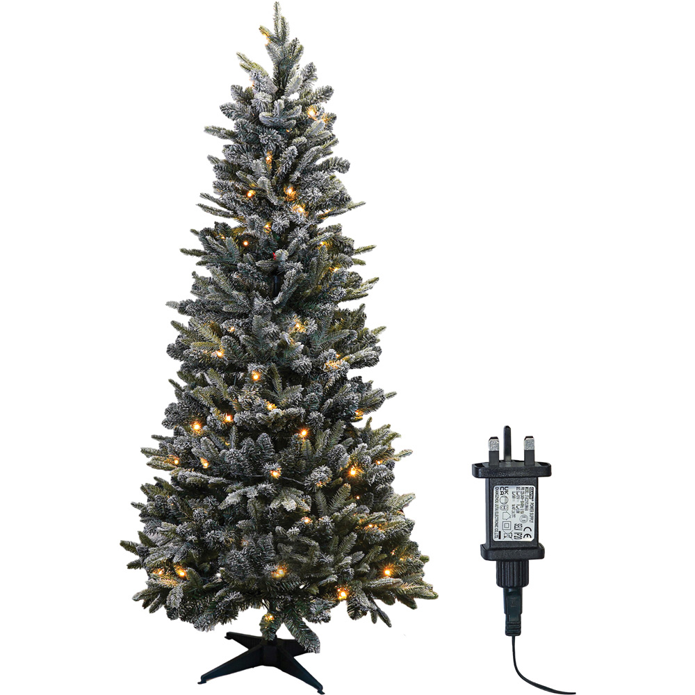 Xmas Haus Pre Lit Frosty Pine Artificial Christmas Tree 7ft Image 1