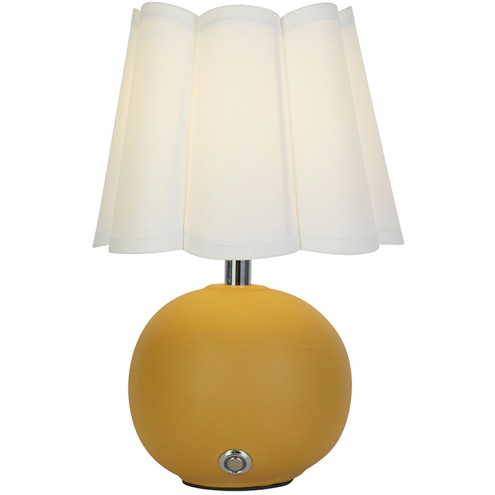 Lighting Collection Kern Ochre Ceramic Rechargeable LED Table Lamp Image 2