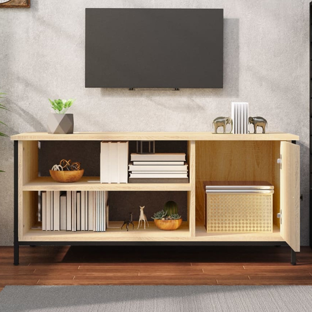 vidaXL Single Door 2 Shelf Sonoma Oak TV Cabinet Image 1