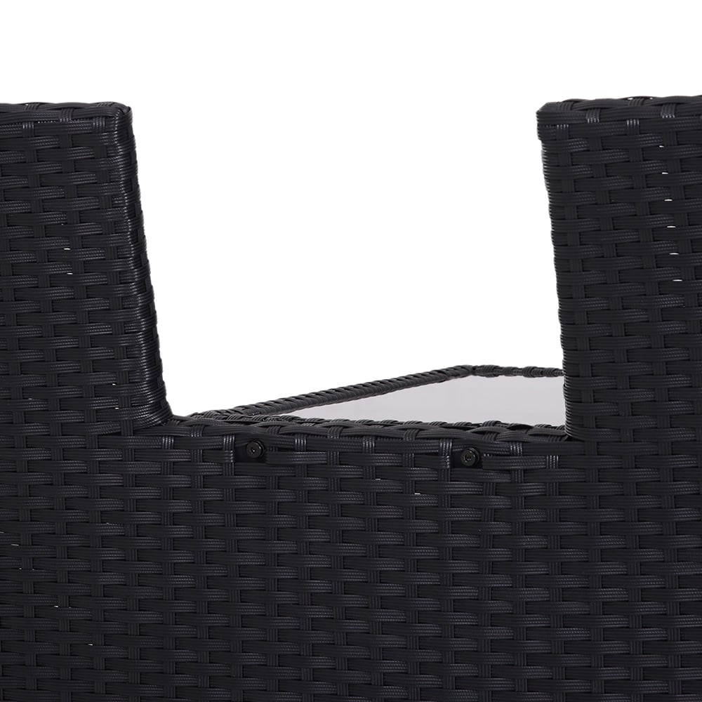 Outsunny Rattan Love Seat Black Image 4