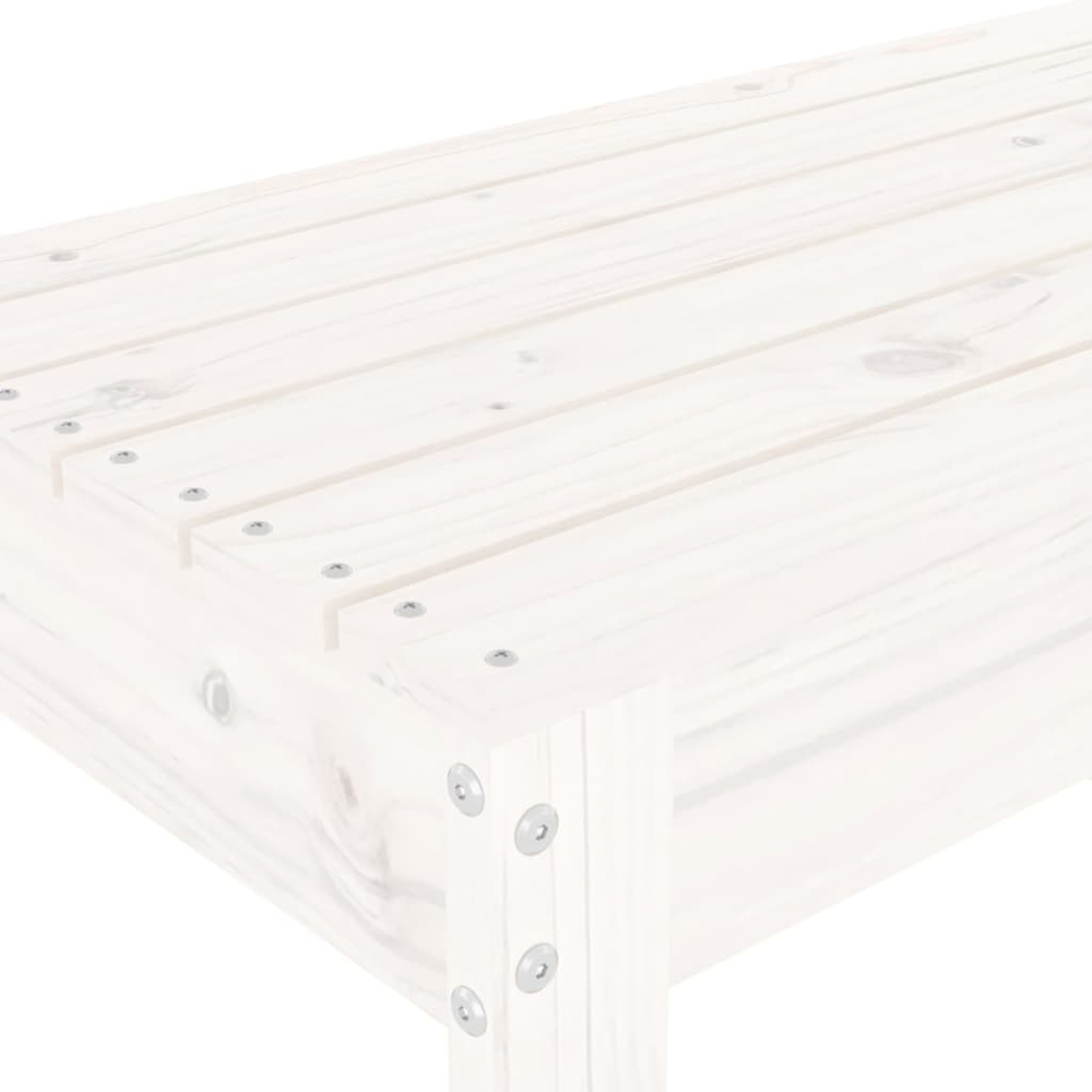 vidaXL White Solid Pine Wood Slatted Garden Bench 80 x 38 x 45cm Image 6