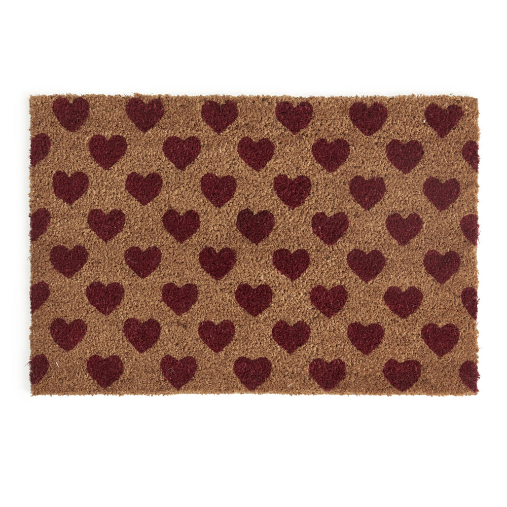Wilko Heart Design Coir Doormat 40 x 60cm Image