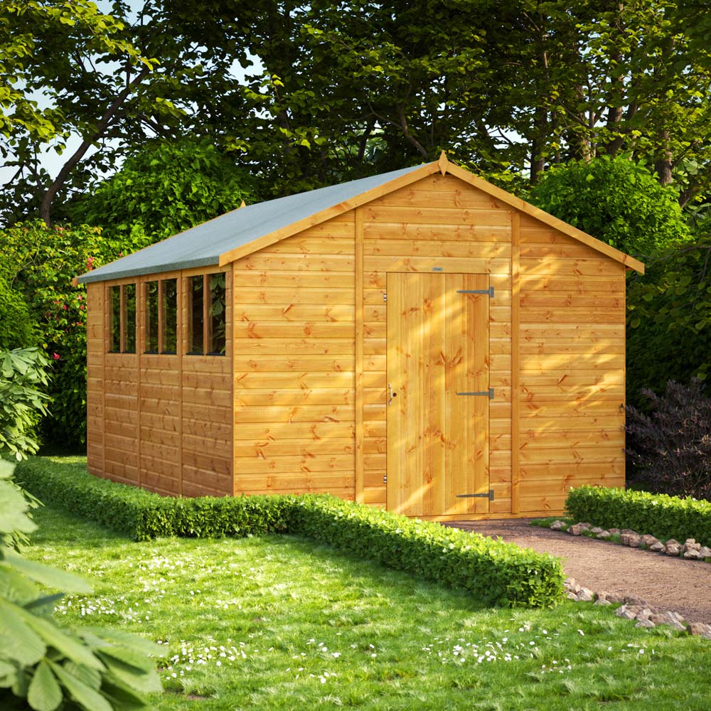 Power Sheds 14 x 10ft Apex Wooden Shed with Window Image 2