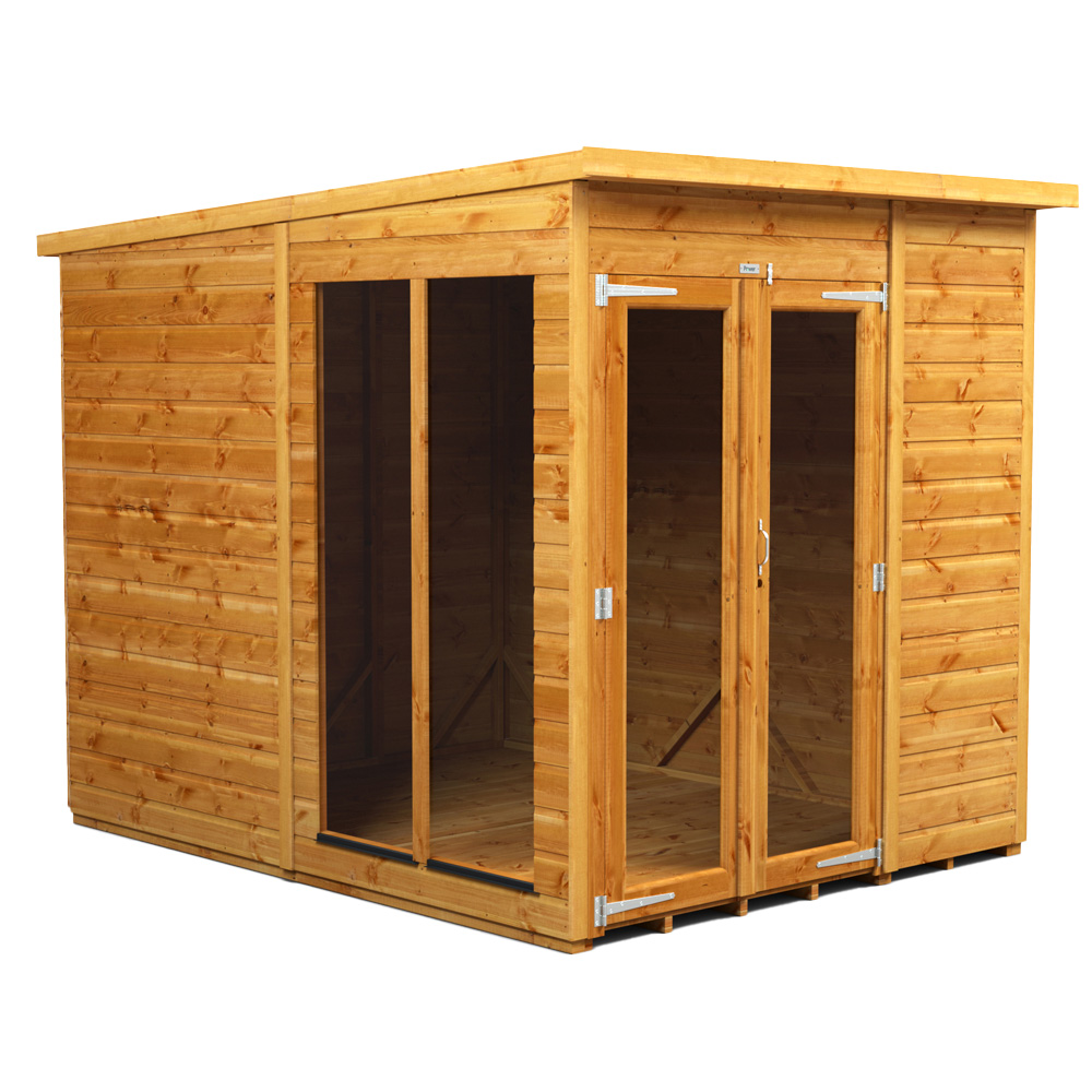 Power Sheds 6 x 8ft Double Door Pent Traditional Summerhouse Image 1
