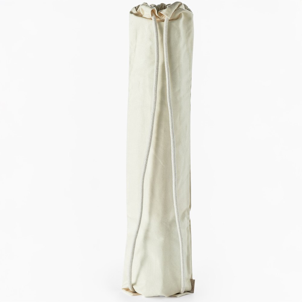 Myga Cream Cotton Yoga Mat Bag with Drawstring and Shoulder Strap Image 3