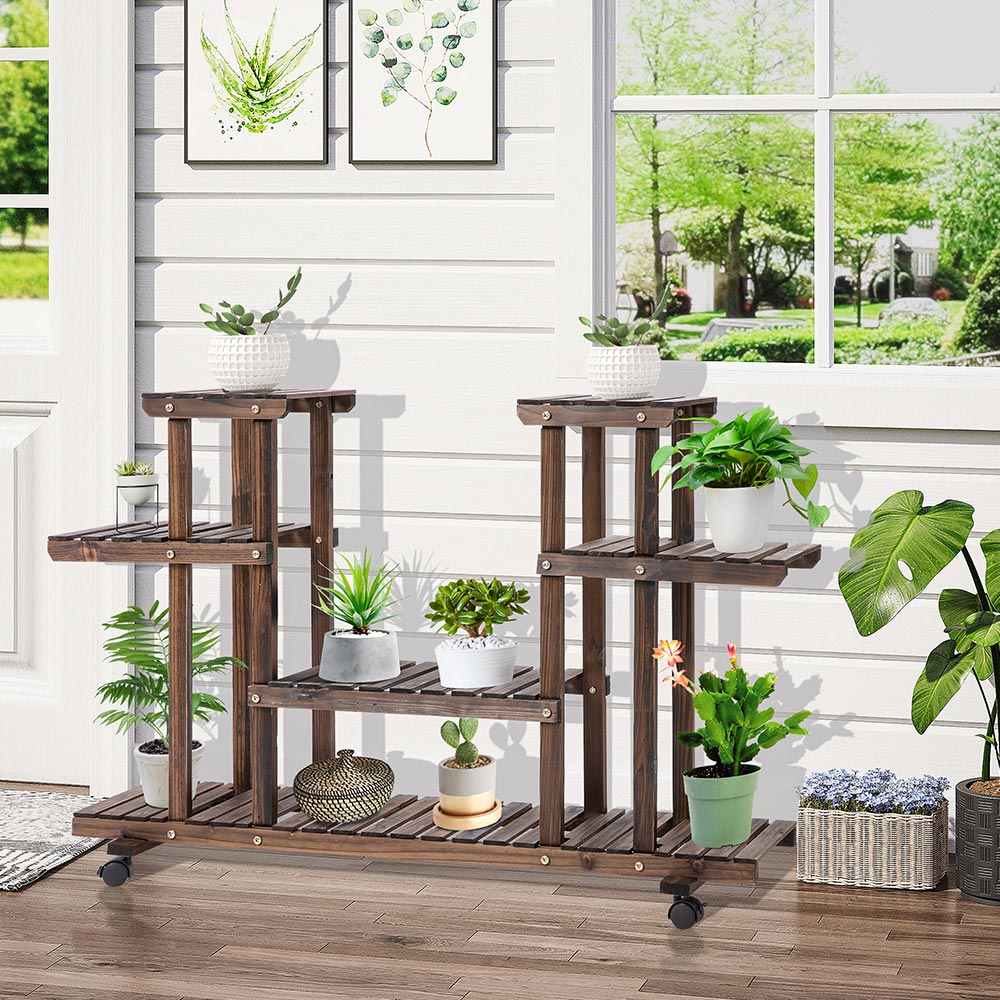 Outsunny Plant Stand 123.5 x 33 x 80cm Image 2