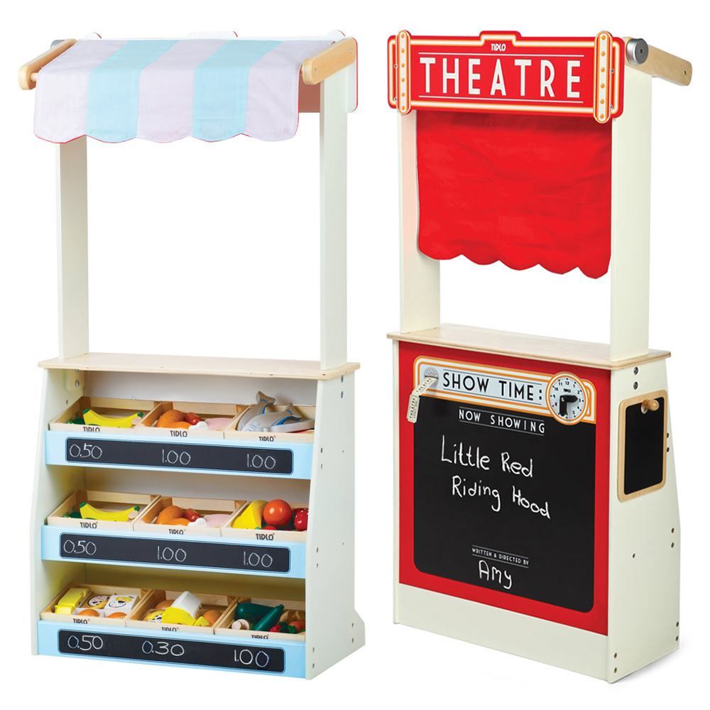 Tidlo Kids 2 in 1 Play Shop And Theatre Image 1