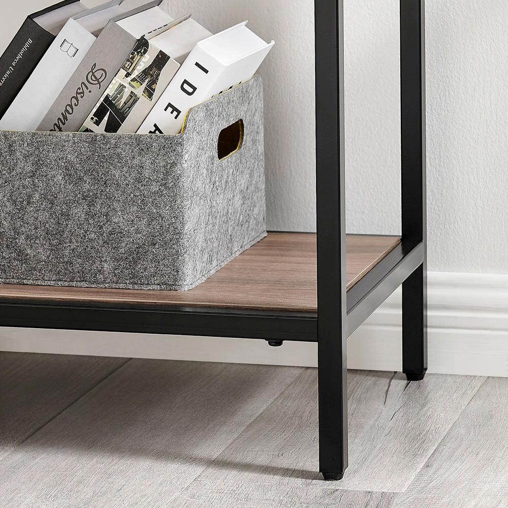 Furniture Box Kelton Black and Wood Box Shelf Unit Image 6