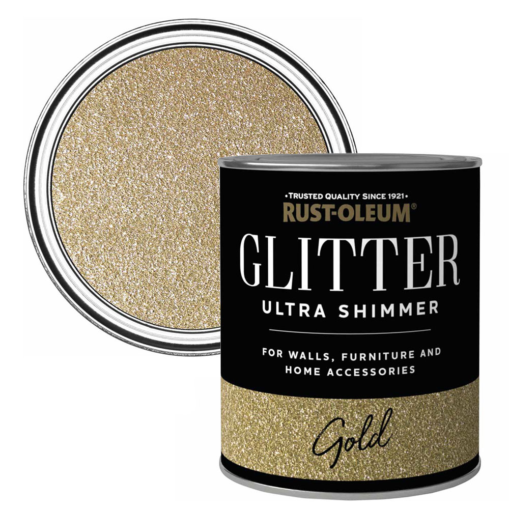 Rust-Oleum Glitter Gold Ultra Shimmer Paint 750ml Image 1