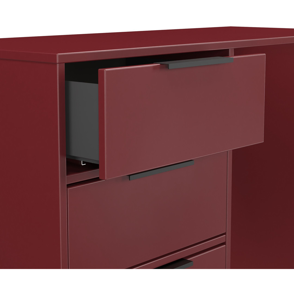 Crowndale Hong Kong 4 Drawer Red Matt Vanity Dressing Table Ready Assembled Image 6
