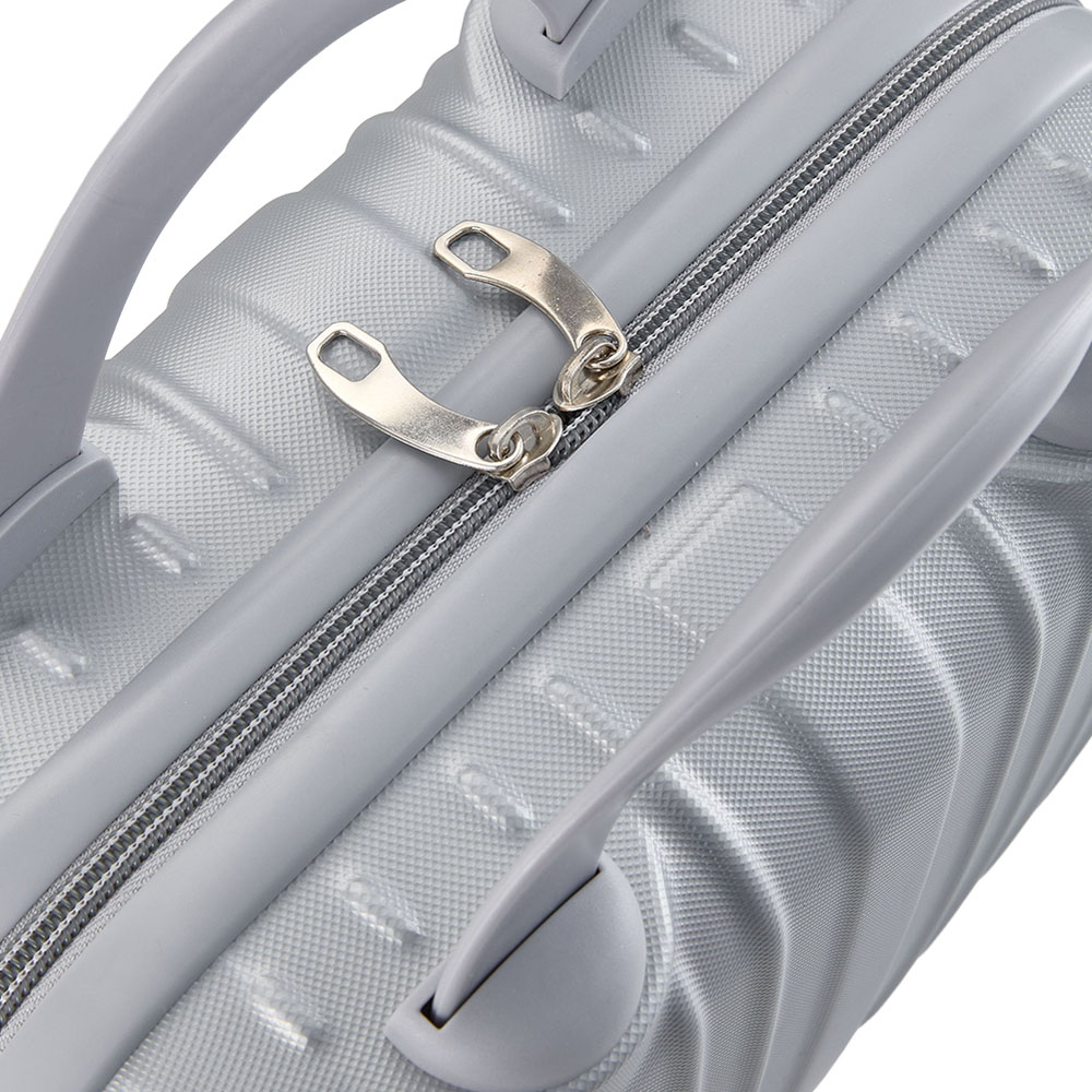 Living and Home Silver Portable Hard Shell Handheld Cosmetic Travel Case 30cm Image 5