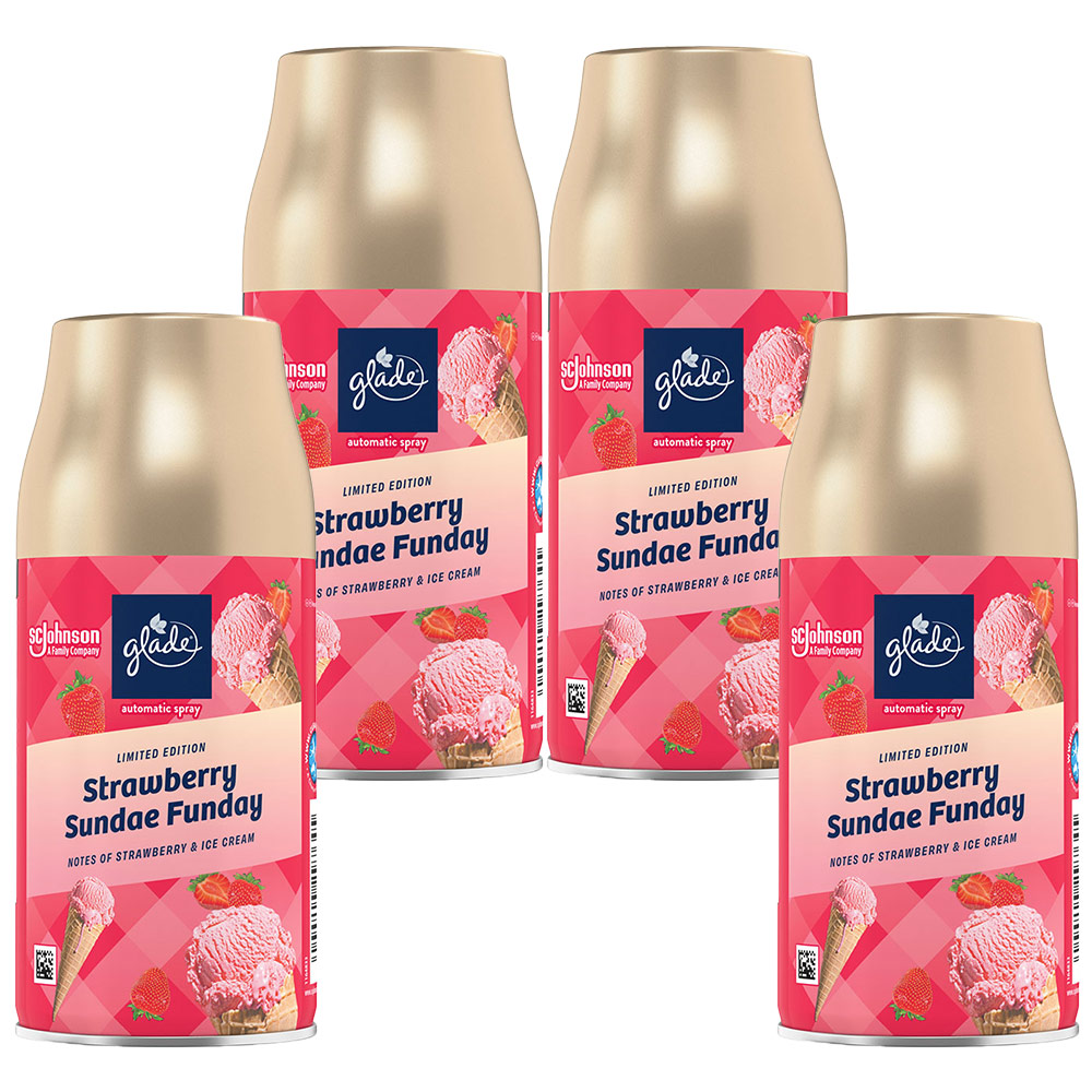 Glade Strawberry Sundae Funday Automatic Spray Air Freshener Refill Case of 4 x 269ml Image 1