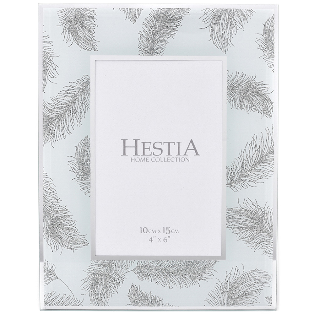 Premier Housewares Hestia Grey Feathers Print Frame 4 x 6 Inch Image 1
