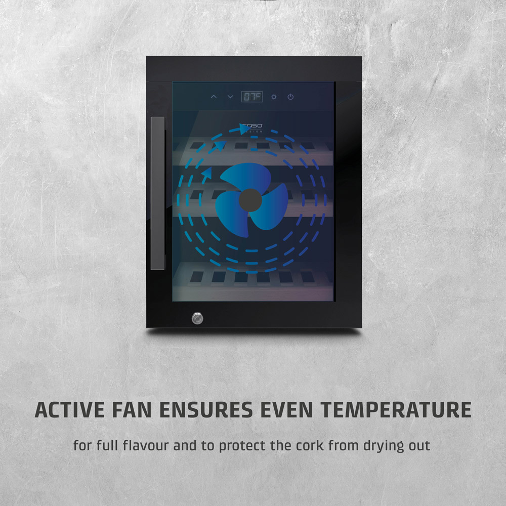 CASO Design WineExclusive 716 Black 12 Bottle Wine Cooler Fridge Image 5