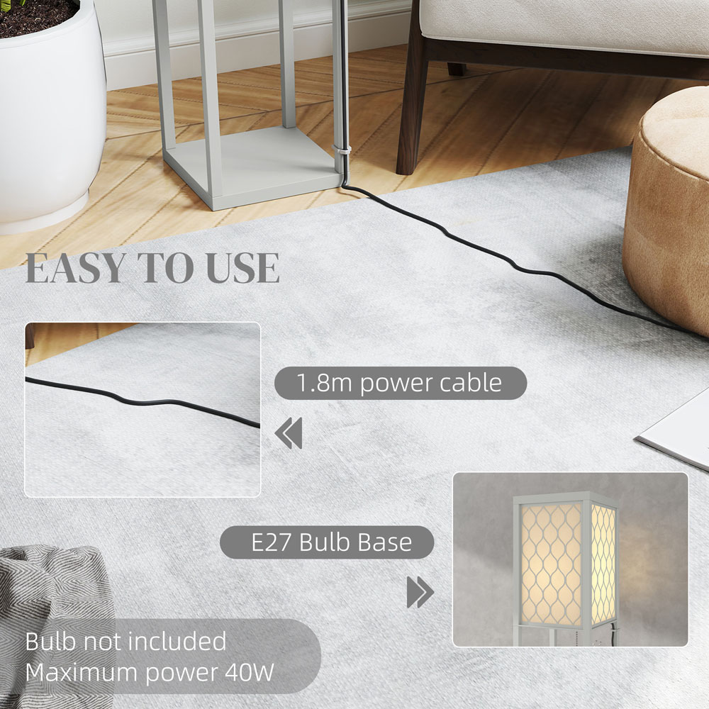 Portland 3 Shelf Light Grey Floor Lamp Image 7