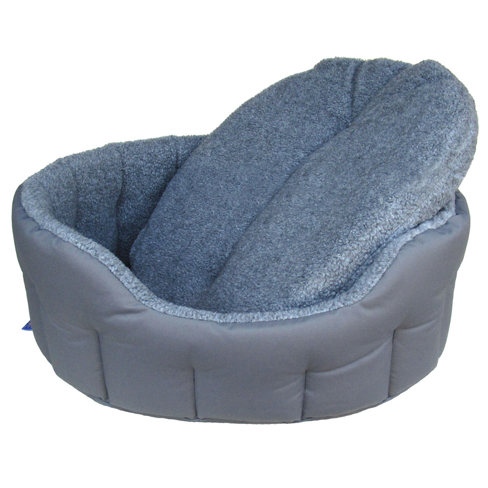 P&L Large Grey Premium Bolster Dog Bed Image 2