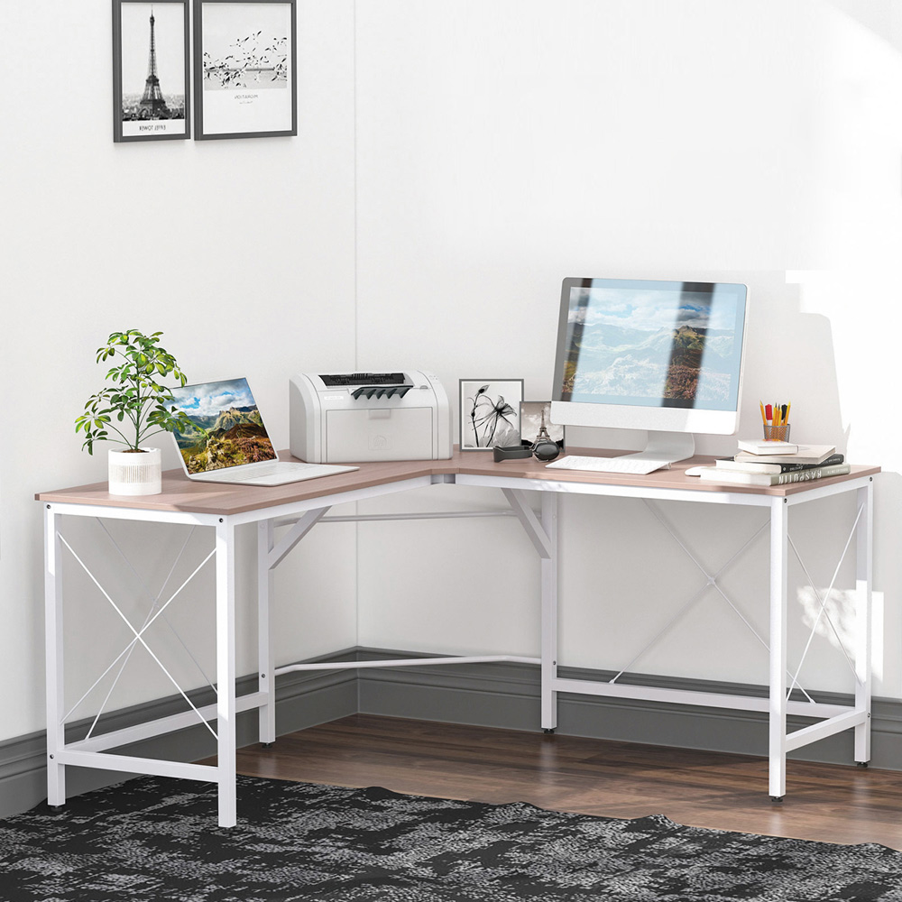 Portland L-Shaped Corner Desk White Image 5