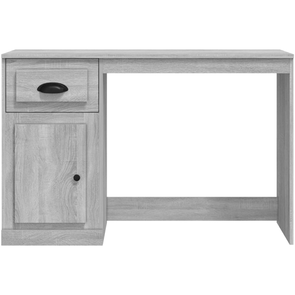 vidaXL Single Door Single Drawer Computer Desk Grey Image 6