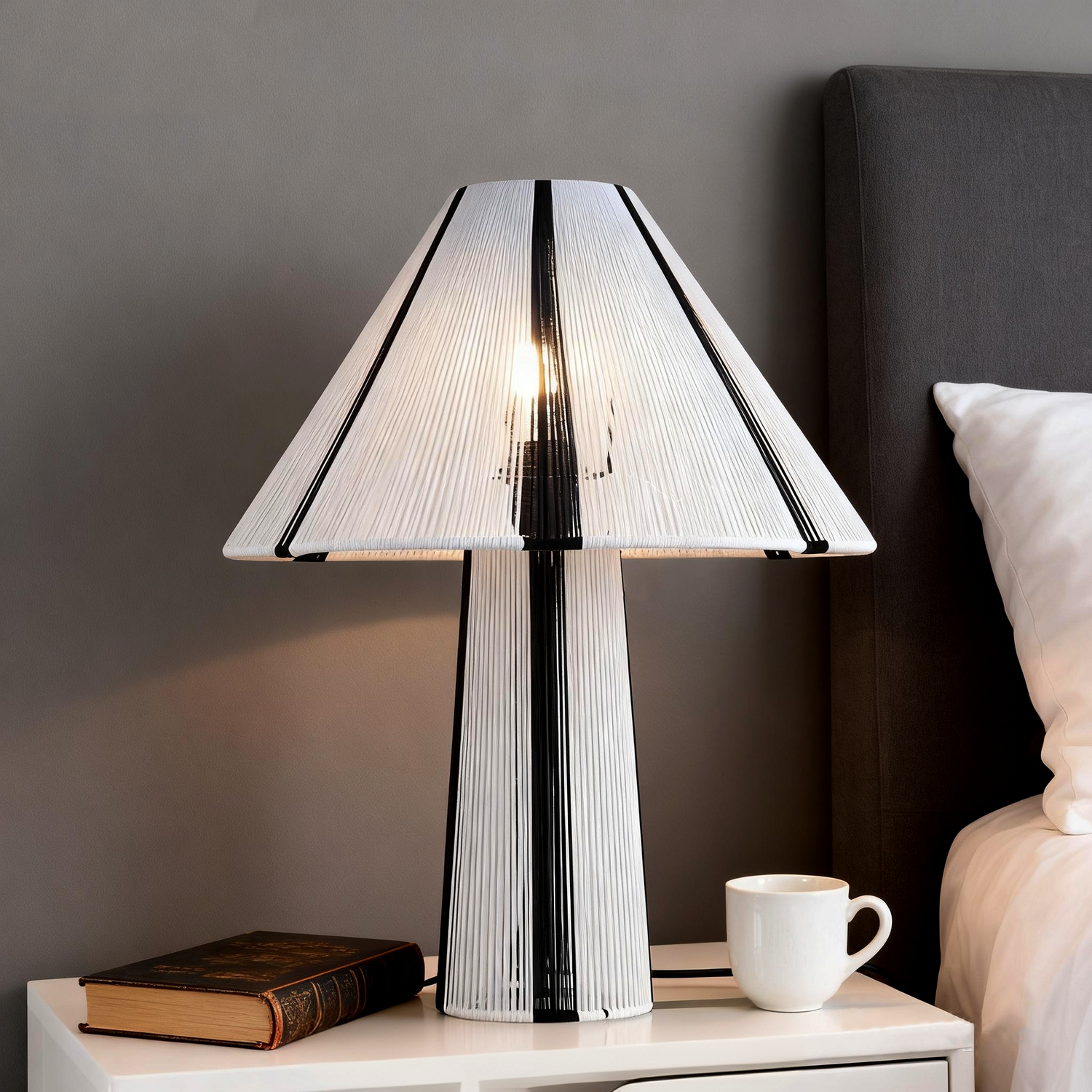 Stripey String Effect Table Light Monochrome Image 2