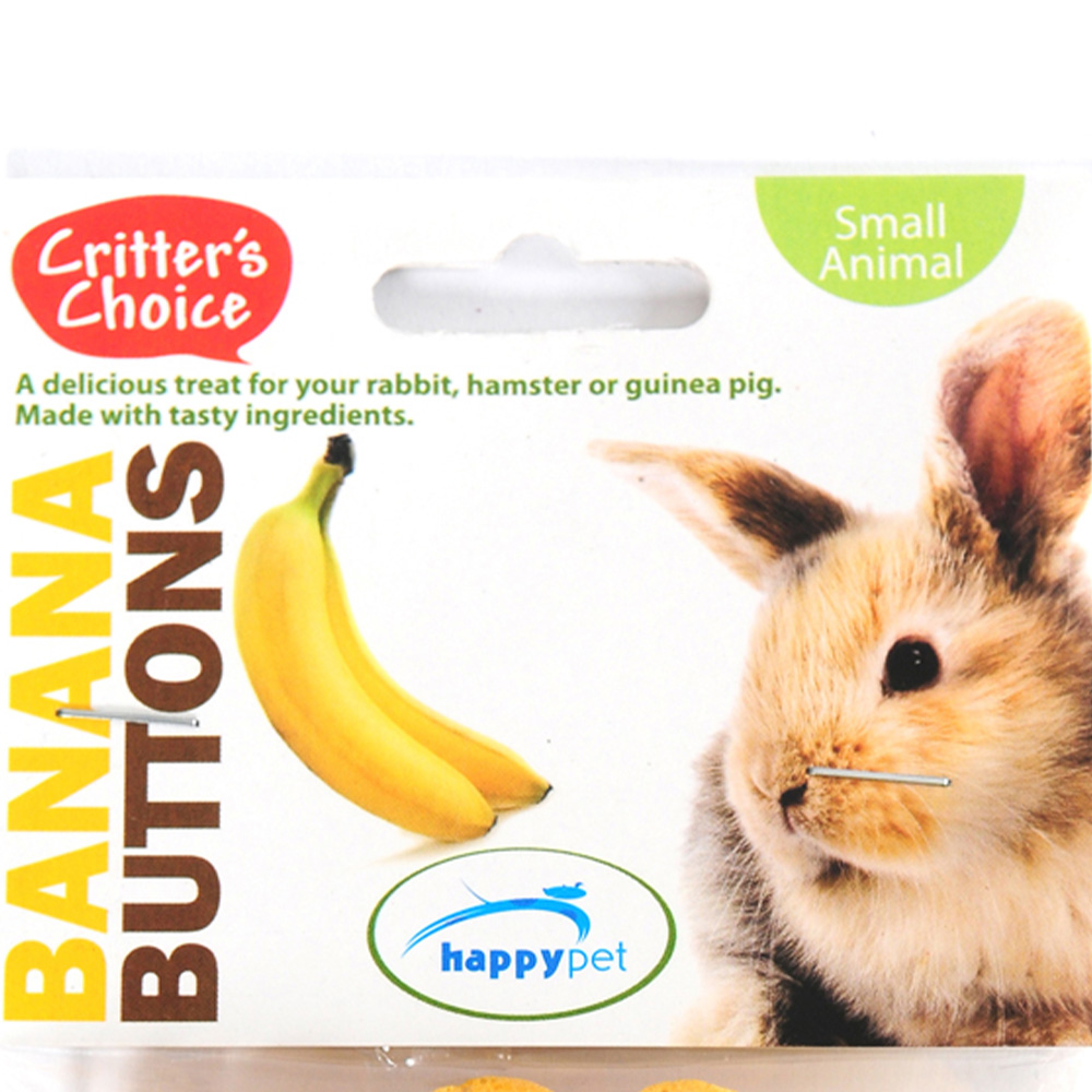Happy Pet Critter's Choice Banana Buttons Small Animal Treat 40g Image 2