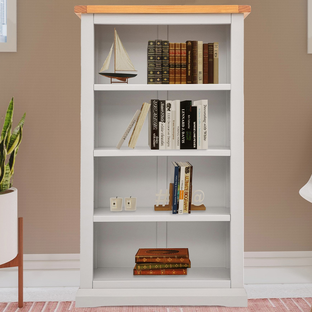 Loreo 4 Shelf Light Grey Bookcase Image 1