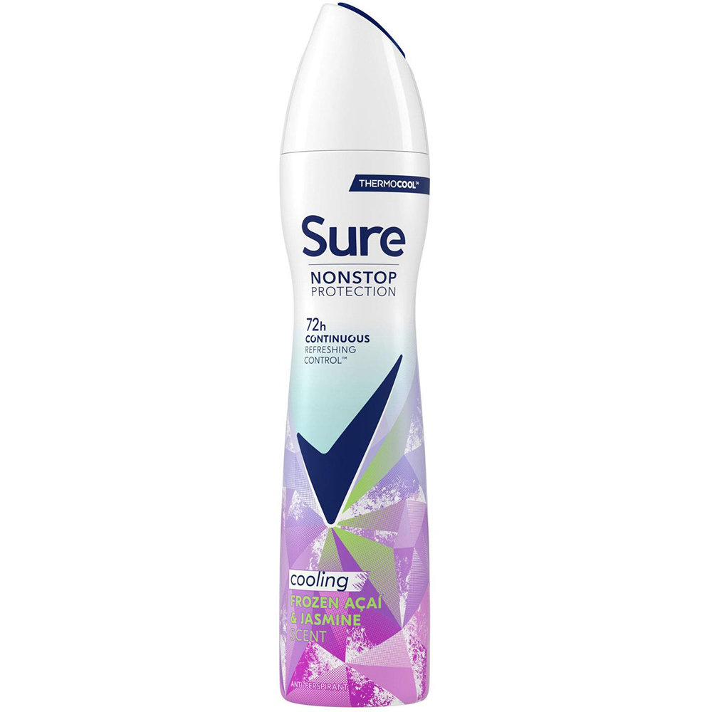 Sure Women Nonstop Protection Frozen Acai and Jasmine Antiperspirant Deo 250ml 6 Pack Image 2