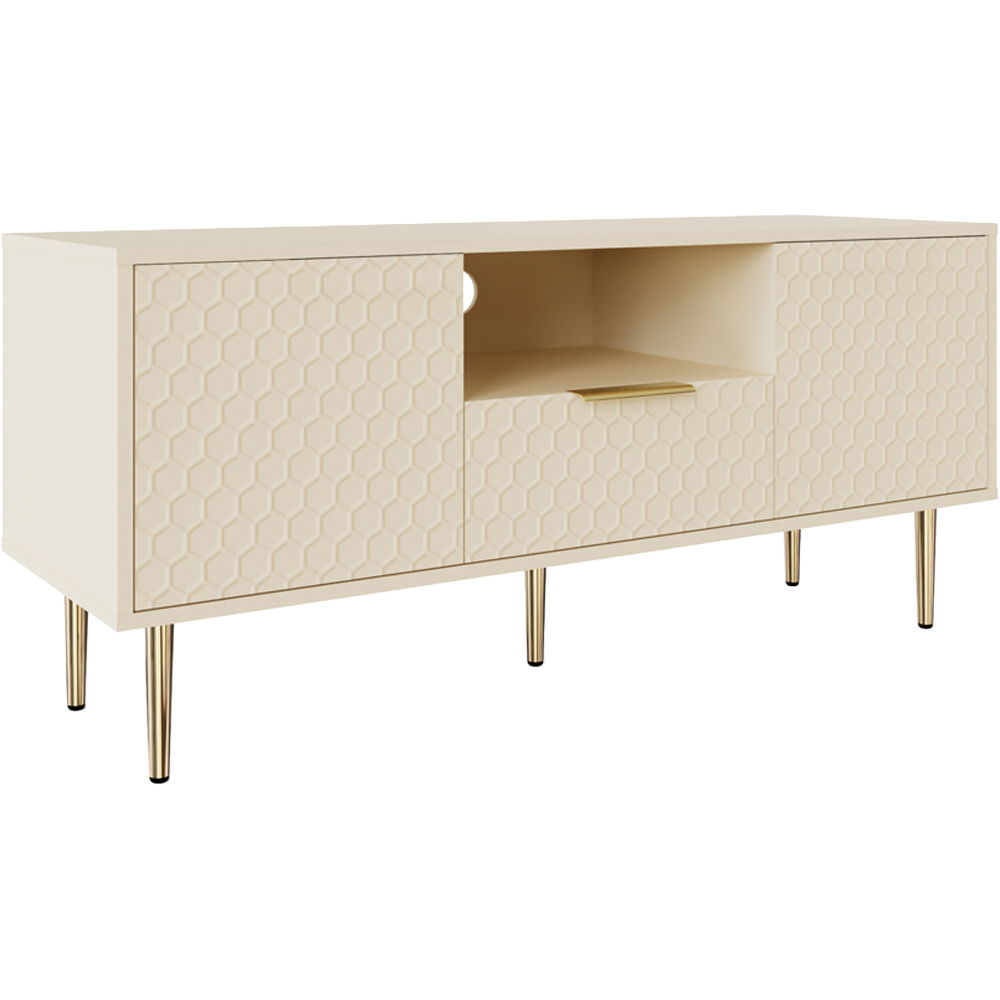 GFW Azariah 2 Door Single Drawer Single Shelf Ivory TV Unit Image 2