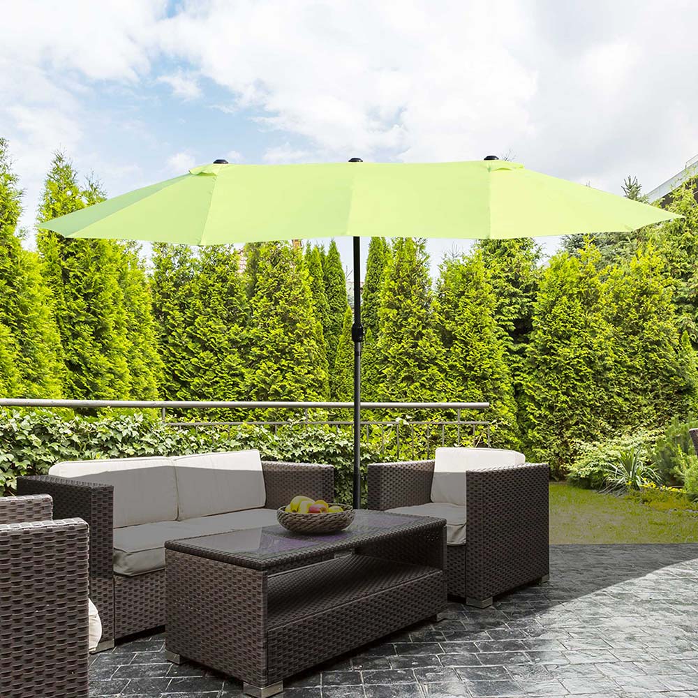 Outsunny Green Double Sided Garden Crank Parasol 4.6m Image 2
