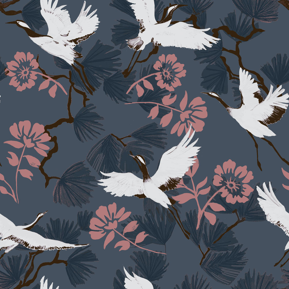 furn. Demoiselle Single Pink Botanical Duvet Cover Set Image 5