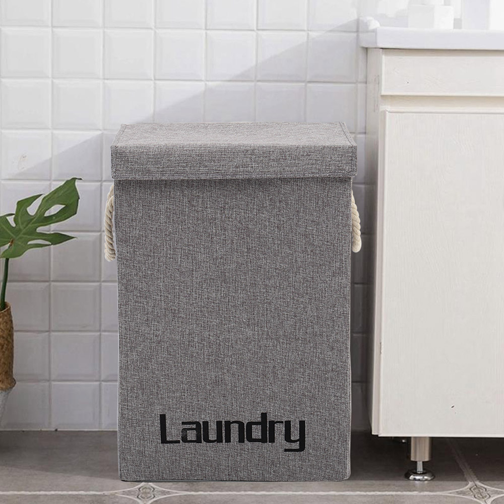 Folding Laundry Baskets with Lid Image 5