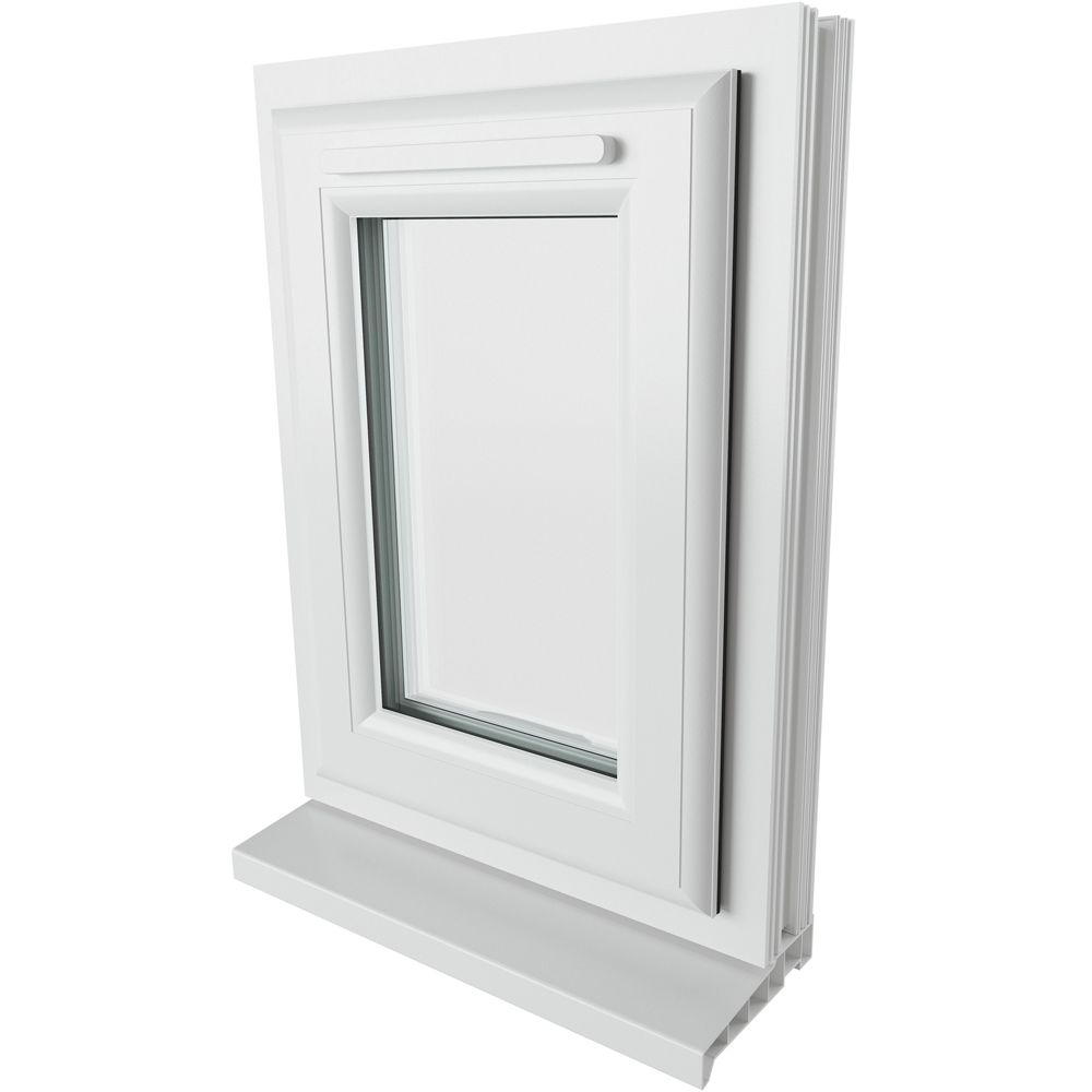 Crystal uPVC Double Glazed Window Top Hung Opener White Clear Glass 440x610mm Image 9
