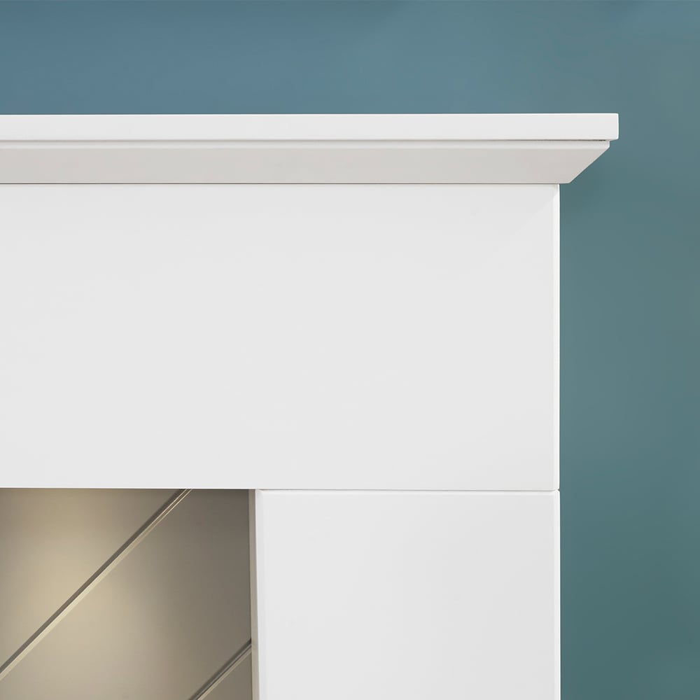 Adam Corinth Pure White and Grey Fireplace Suite with Bergen Electric Stove 48 inch Image 5