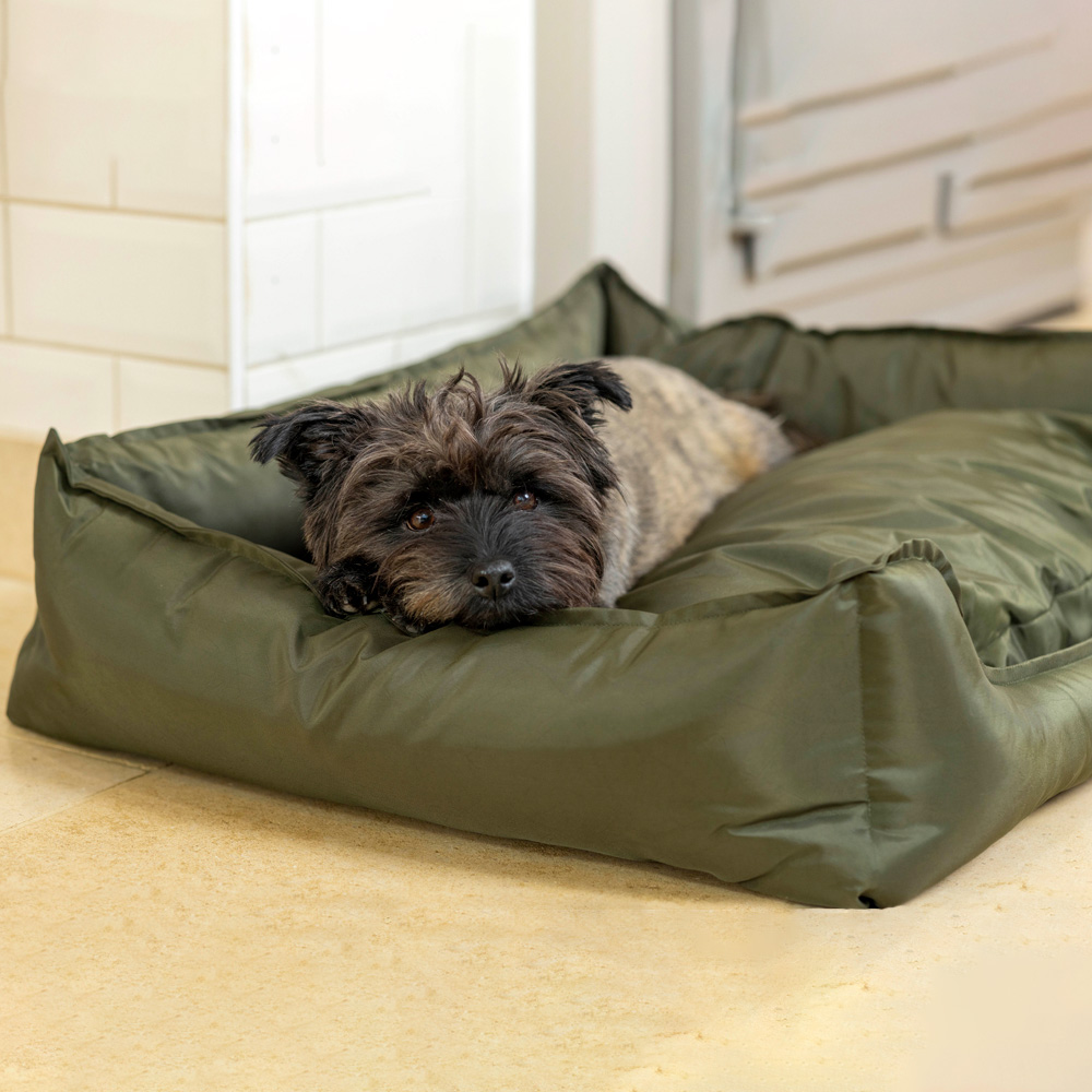 House Of Paws Small Green Water Resistant Rectangle Bed Image 2