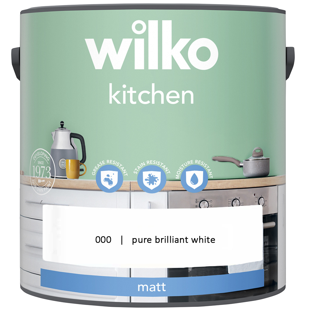 Wilko Kitchen Pure Brilliant White Matt Emulsion Paint 2.5L Image 2