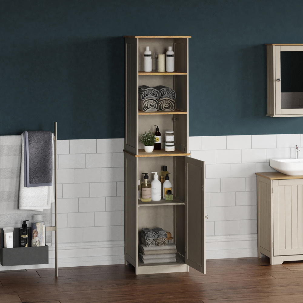 Bath Vida Priano Single Door 3 Shelf Tall Floor Cabinet Image 6