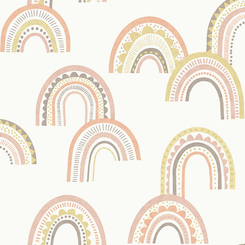 Holden Decor Boho Rainbow Blush Orange Wallpaper Image 1