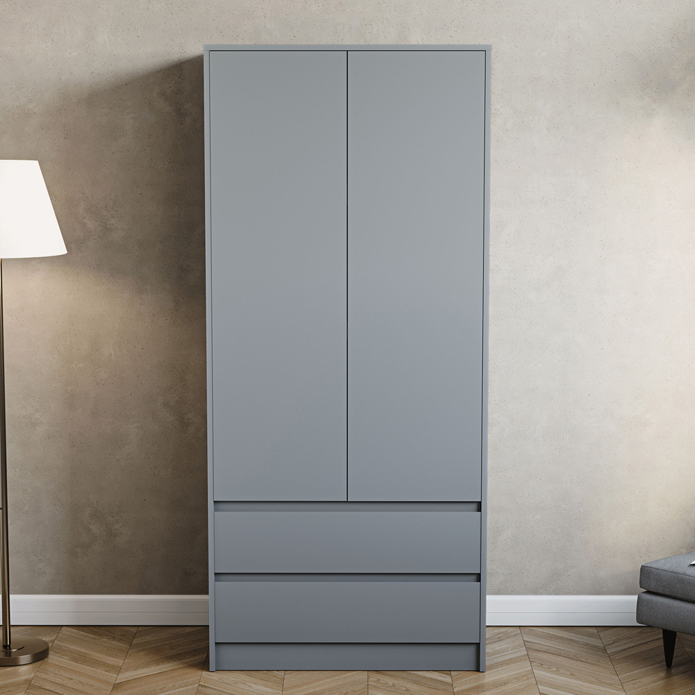VIDA DESIGNS Denver 2 Door 2 Drawer Grey Wardrobe Image 3