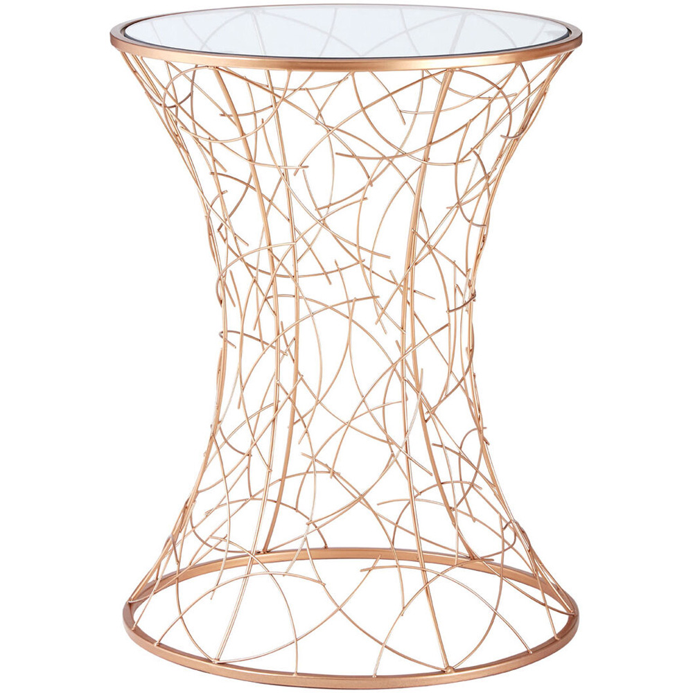 Premier Housewares Lexa Rose Gold Concave-Shaped Accent Table Image 2