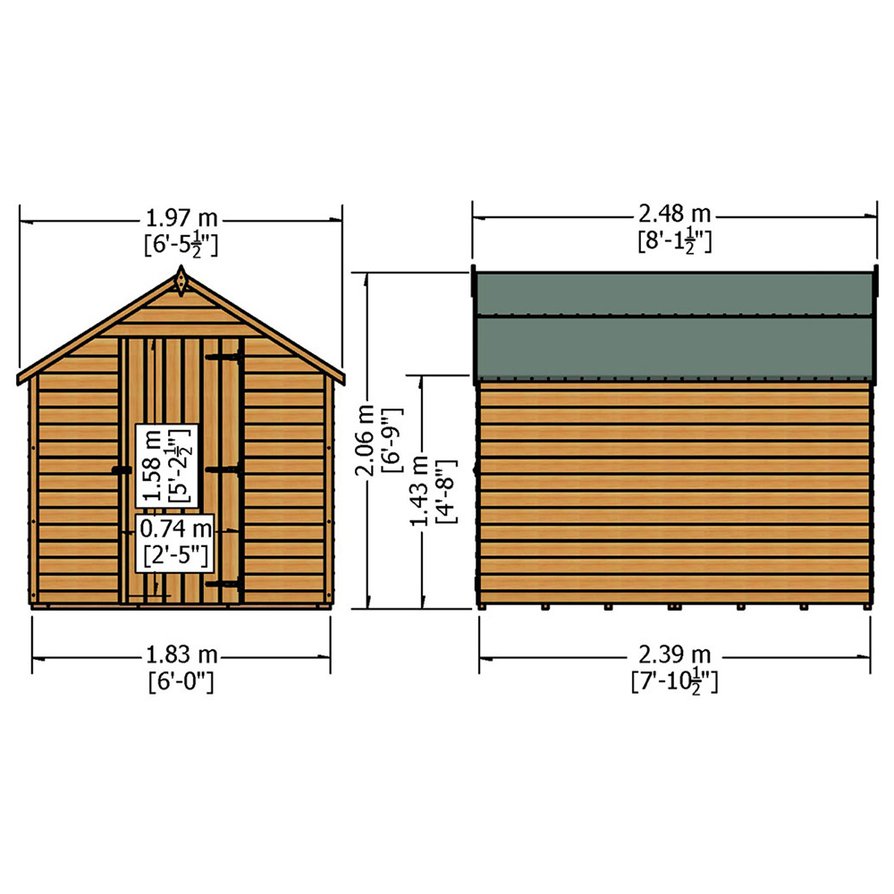 Shire 8 x 6ft Dip Treated Overlap Shed Image 5