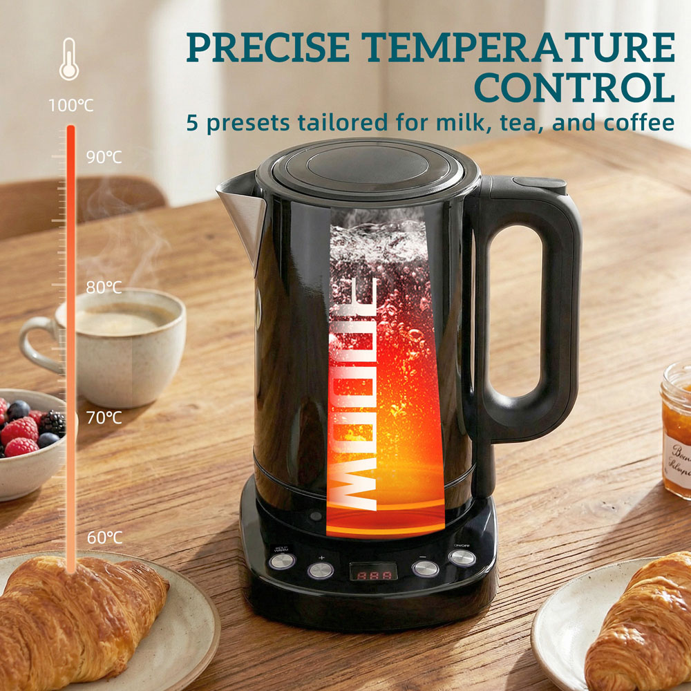 HOMCOM 800-319V70BK Black 1.7L Electric Kettle with Strix Thermostat 3000W Image 7