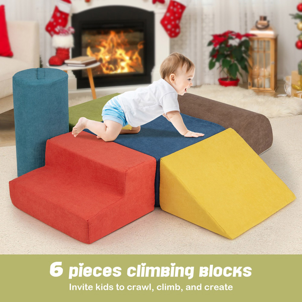 Costway 6 Piece Multicolour Baby Climbing Block Image 4
